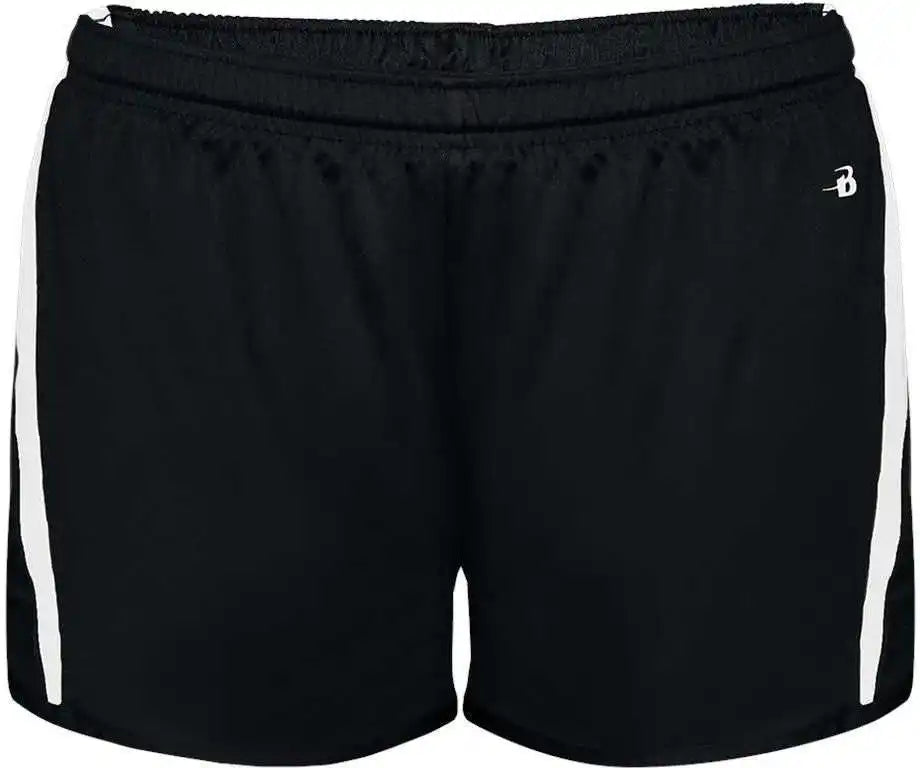 Badger Sport 7274 Stride Ladies Short - Black White
