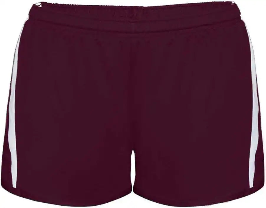 Badger Sport 7274 Stride Ladies Short - Maroon White