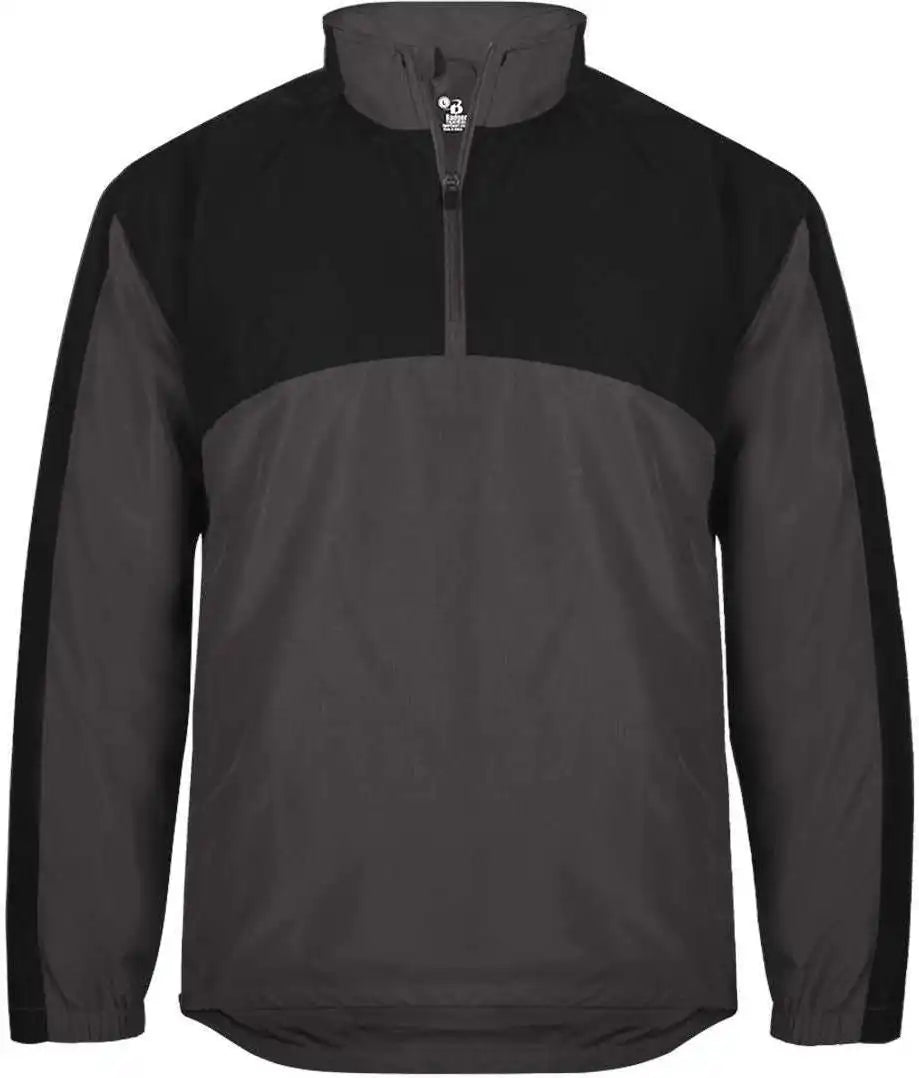 Badger Sport 7644 Contender 1/4 Zip Jacket Graphite Black