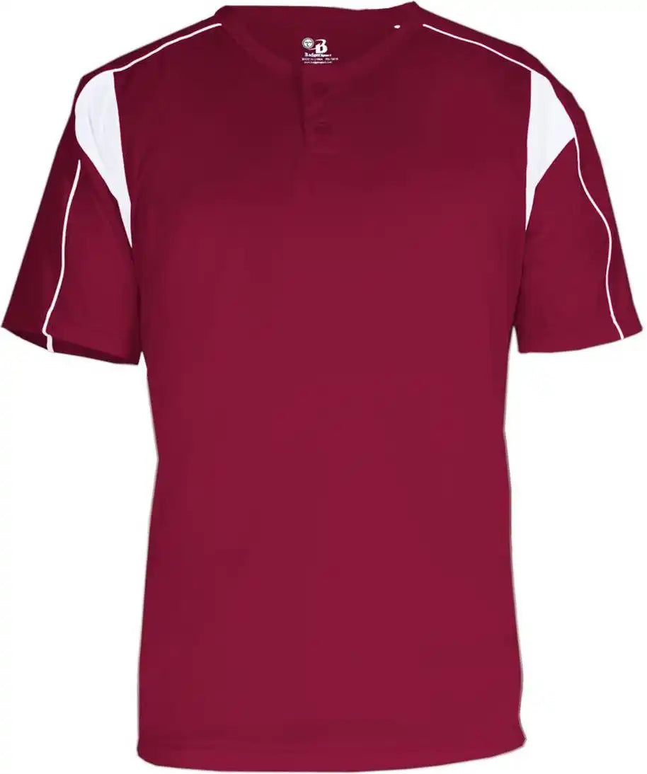 Badger Sport 7937 Adult Pro Placket - Cardinal White