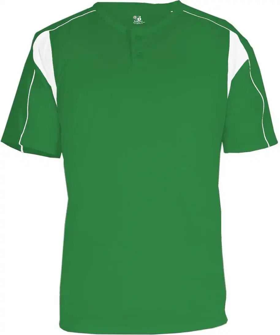 Badger Sport 7937 Adult Pro Placket - Kelly White