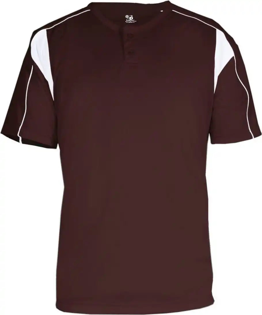 Badger Sport 7937 Adult Pro Placket - Maroon White