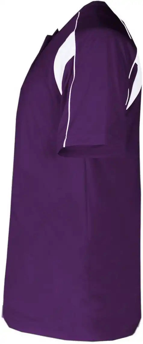 Badger Sport 7937 Adult Pro Placket - Purple White
