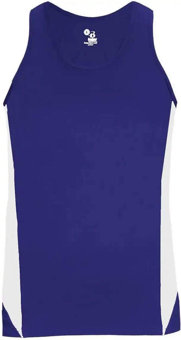 Badger Sport 8967 Stride Ladies Singlet - Royal White