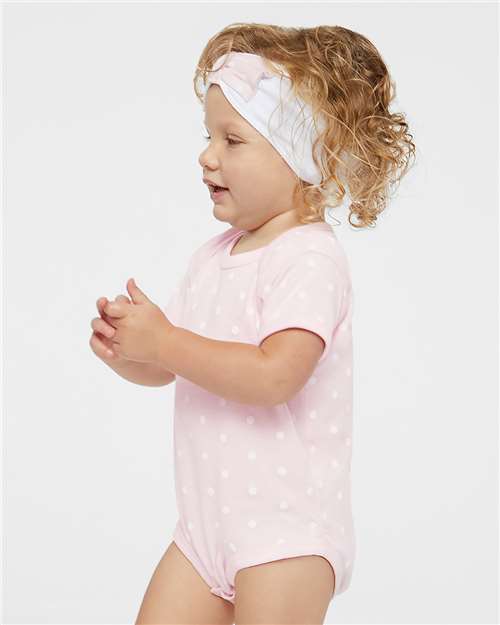 Ballerina/ White Dot Infant Baby Rib Bodysuit - 4400