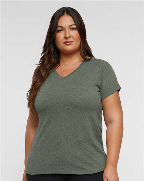 Bamboo Blackout Curvy Collection Women's Fine Jersey V-Neck Tee - 3817