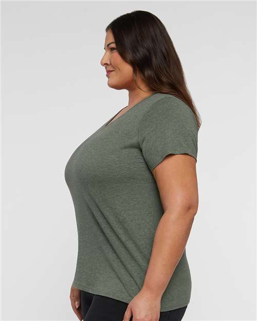 Bamboo Blackout Curvy Collection Women's Fine Jersey V-Neck Tee - 3817