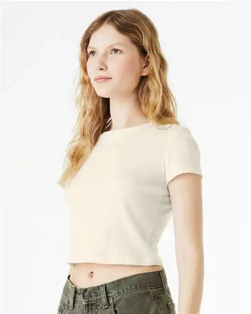 Bella + Canvas 1010c Women’s Micro Rib Baby Tee - 1010 - Solid Natural Blend