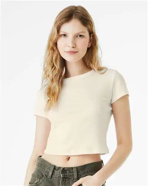 Bella + Canvas 1010c Women’s Micro Rib Baby Tee - 1010 - Solid Natural Blend