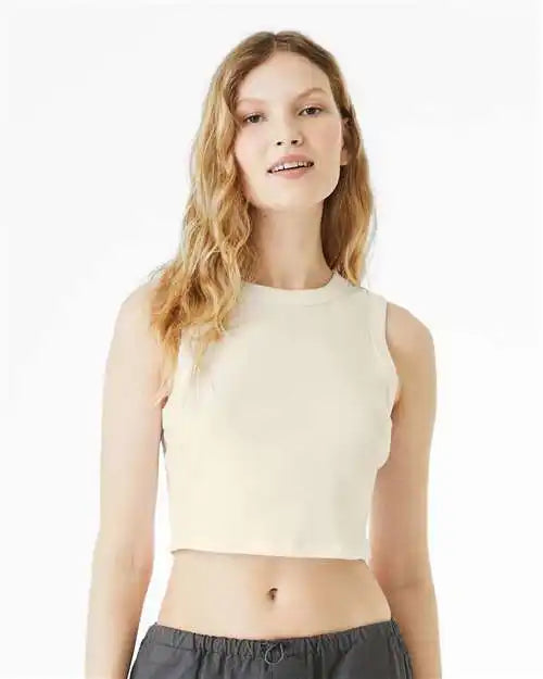 Bella + Canvas 1013c Women’s Micro Rib Muscle Crop Tank - 1013 - Solid Natural Blend