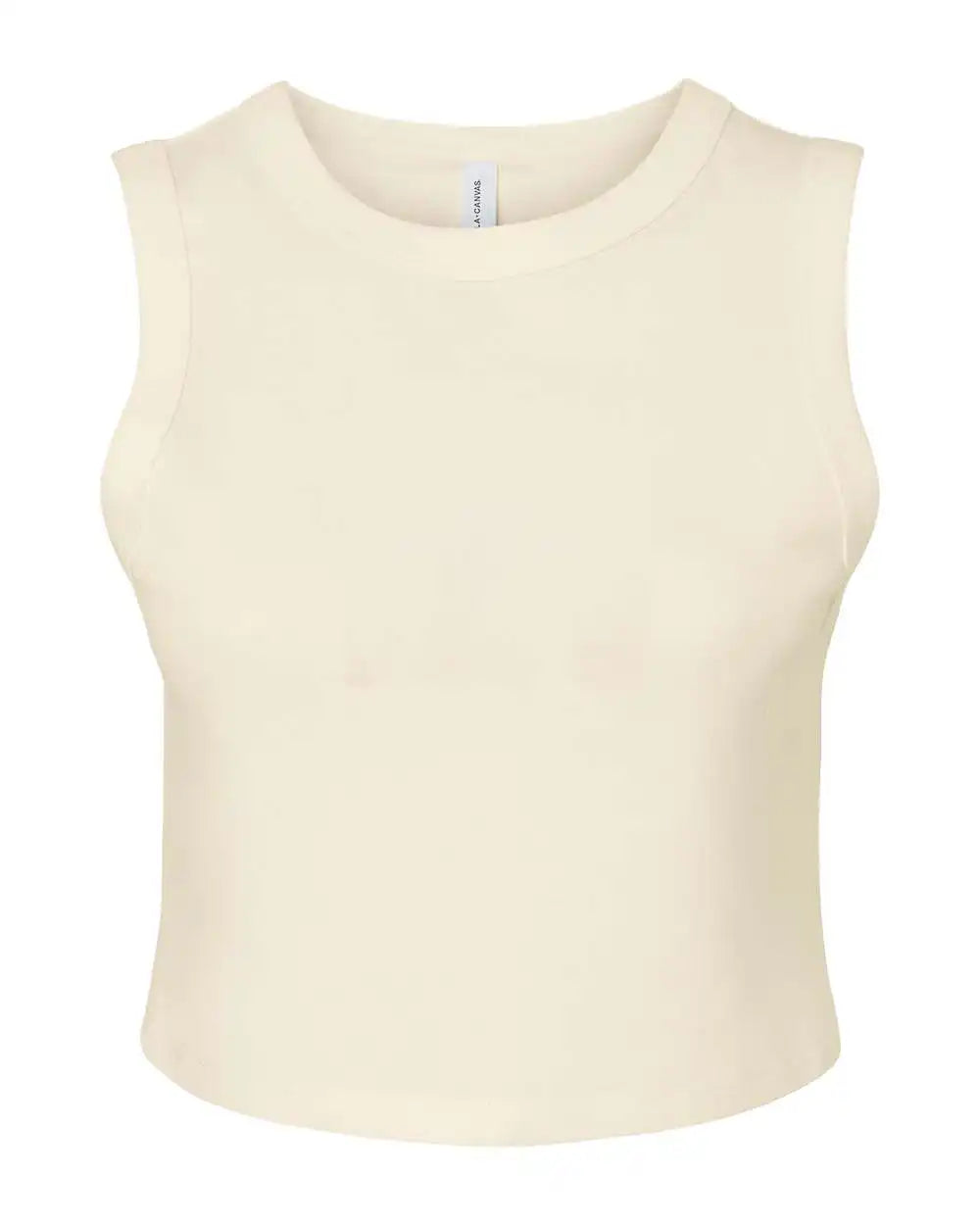 Bella + Canvas 1013c Women’s Micro Rib Muscle Crop Tank - 1013 - Solid Natural Blend - Xs