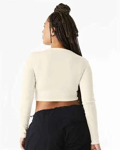 Bella + Canvas 1501 Women’s Micro Rib Long Sleeve Baby Tee - Solid Natural Blend