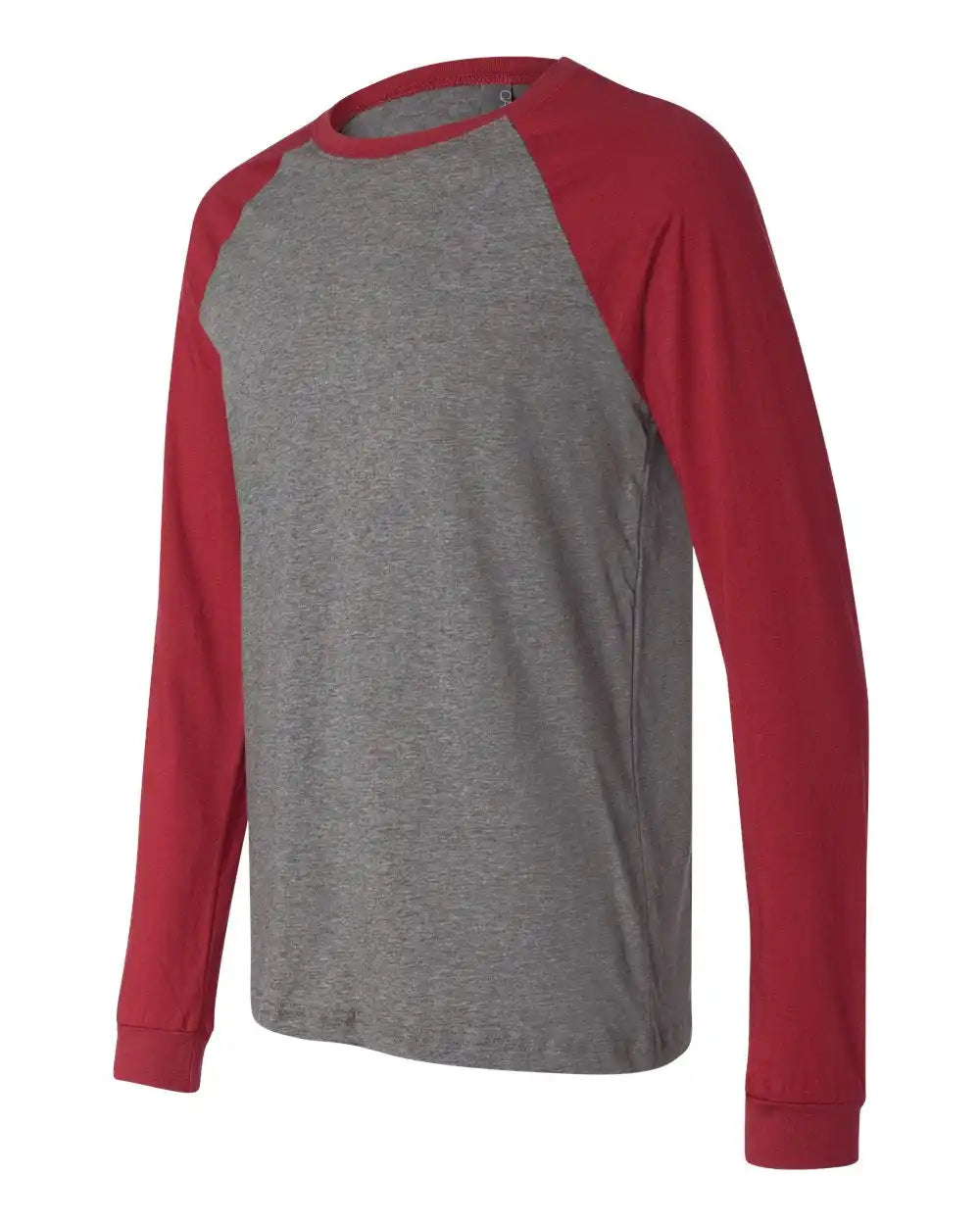 Bella + Canvas 3000 Long Sleeve Jersey Baseball Tee - Deep Heather Cardinal - Heather/ / s