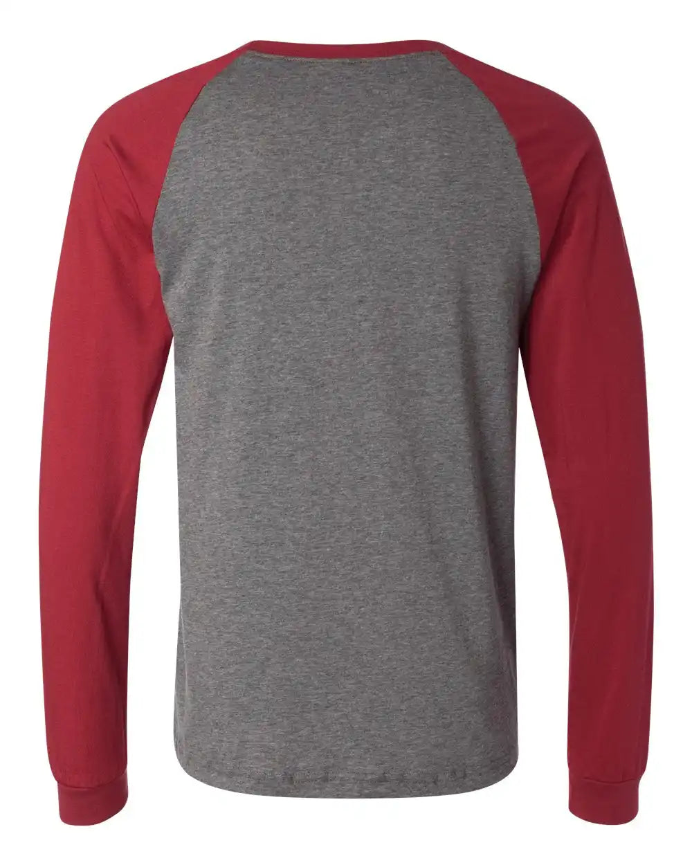 Bella + Canvas 3000 Long Sleeve Jersey Baseball Tee - Deep Heather Cardinal