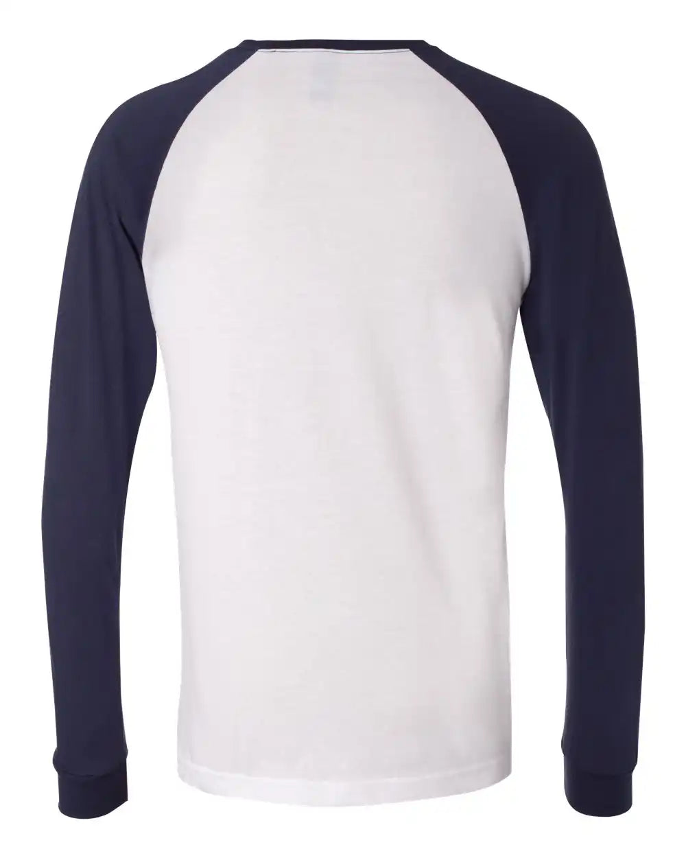 Bella + Canvas 3000 Long Sleeve Jersey Baseball Tee - White Navy