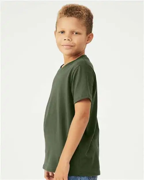 Bella + Canvas 3001y Youth Jersey Tee - Military Green