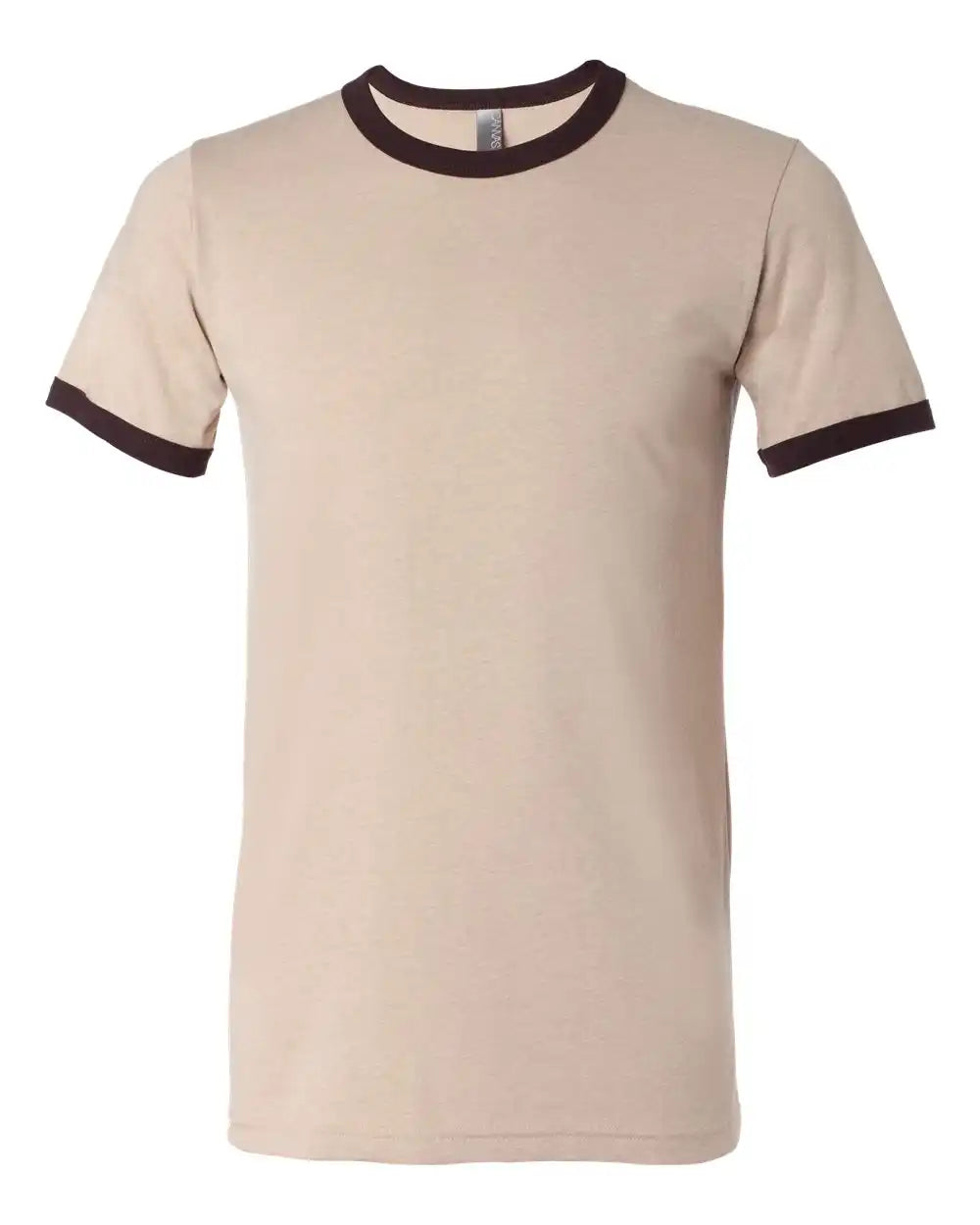 Bella + Canvas 3055 Jersey Heather Ringer Tee - Tan Brown - Tan/ / 2xl