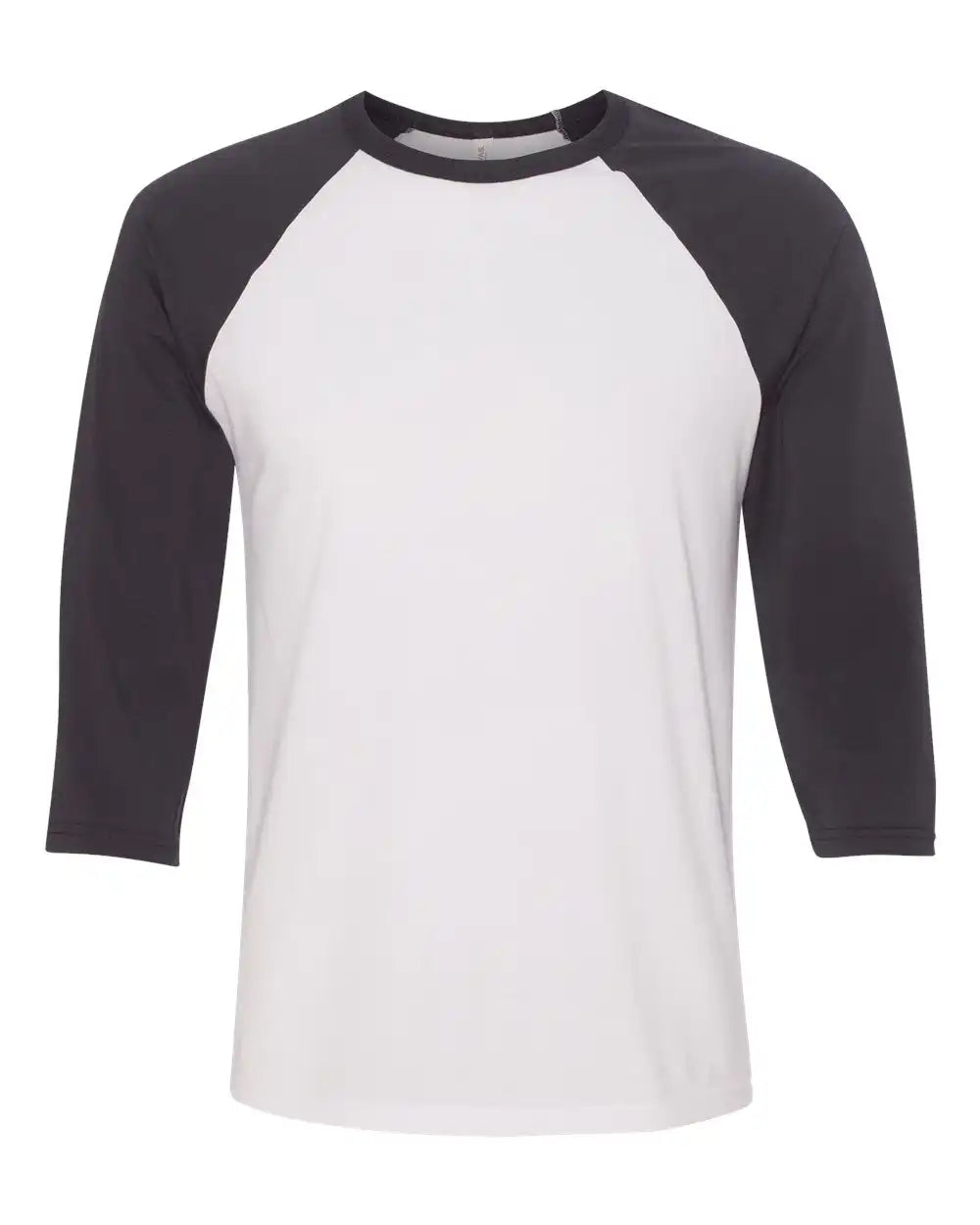 Bella + Canvas 3200c Three-quarter Sleeve Baseball Tee - 3200 - White Dark Grey