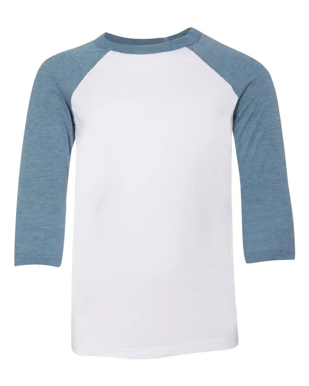 Bella + Canvas 3200y Youth Three-quarter Sleeve Baseball Tee - White Denim - White/ / s