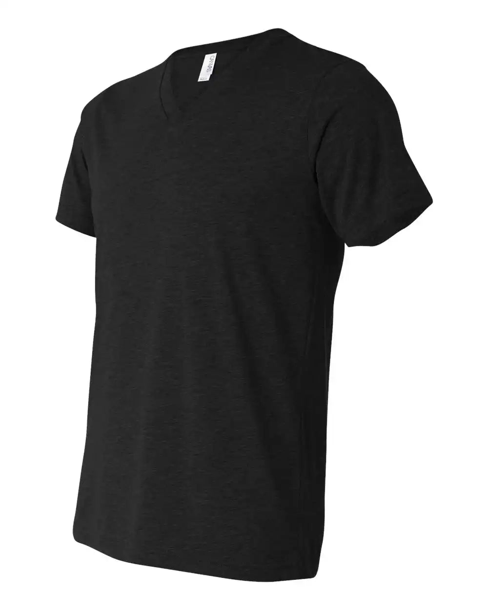 Bella + Canvas 3415c Triblend V-neck Short Sleeve Tee - 3415 - Black Heather - Xs