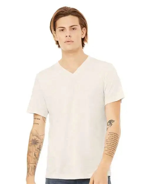 Bella + Canvas 3415c Triblend V-neck Short Sleeve Tee - 3415 - Oatmeal