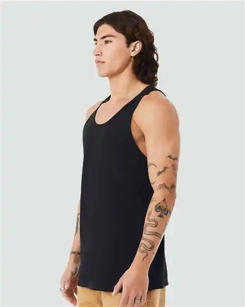 Bella + Canvas 3480cvc Heather Cvc Tank - Solid Black Blend