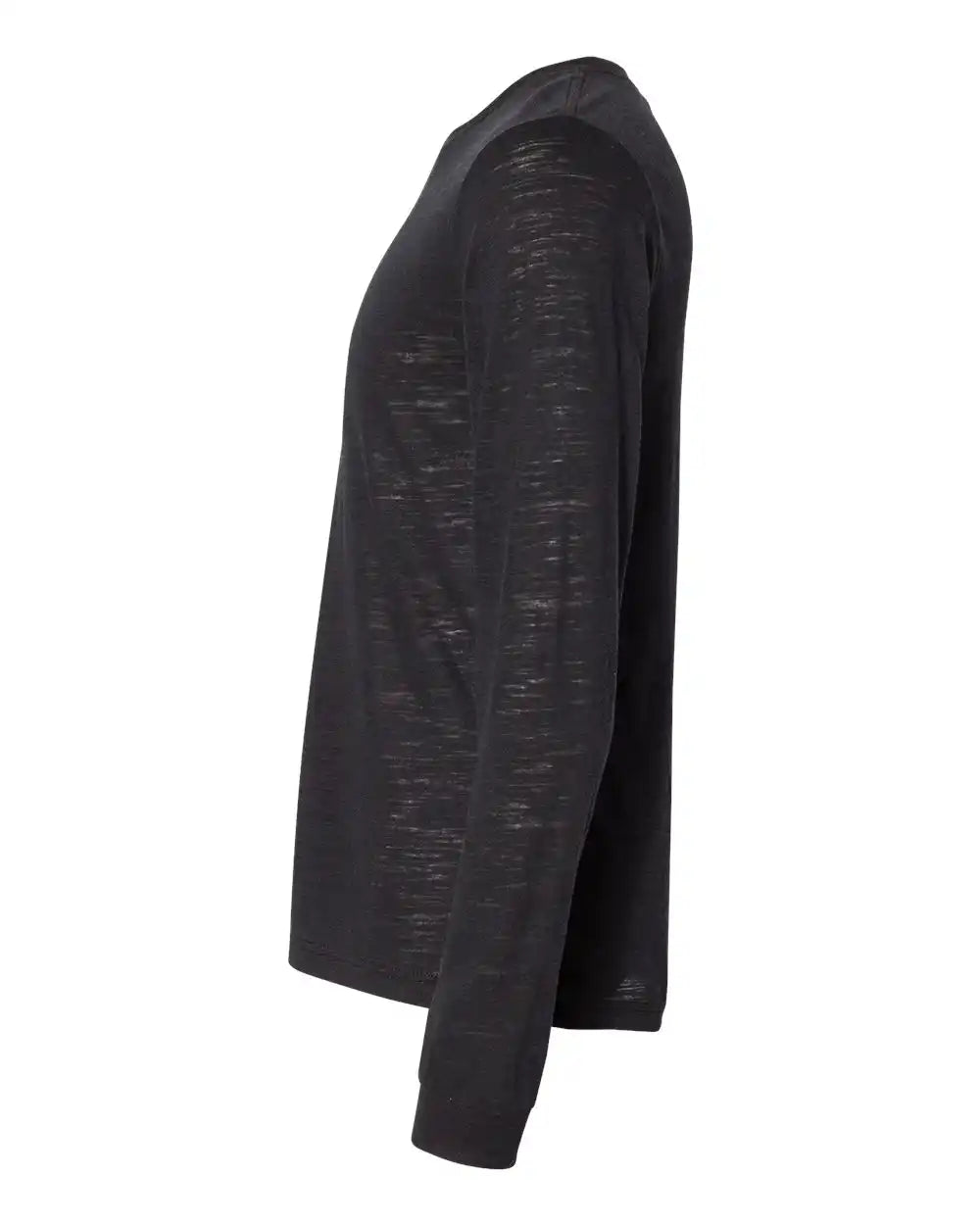 Bella + Canvas 3501 Jersey Long Sleeve Tee - Solid Black Slub
