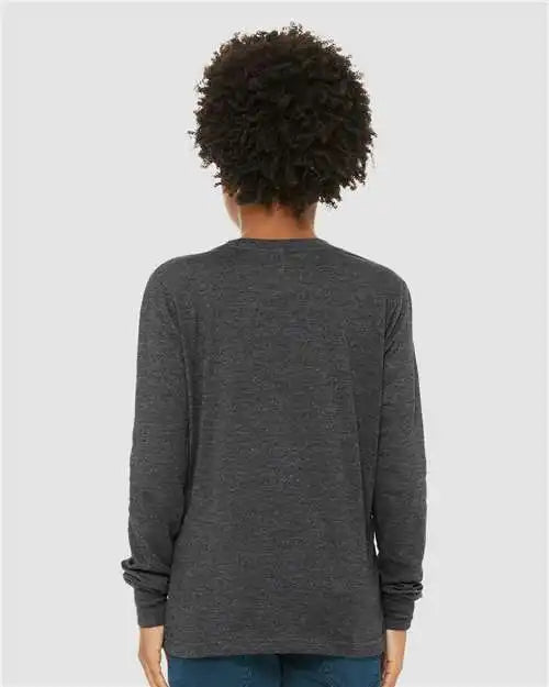 Bella + Canvas 3501ycvc Youth Heather Cvc Long Sleeve Tee - Dark Grey
