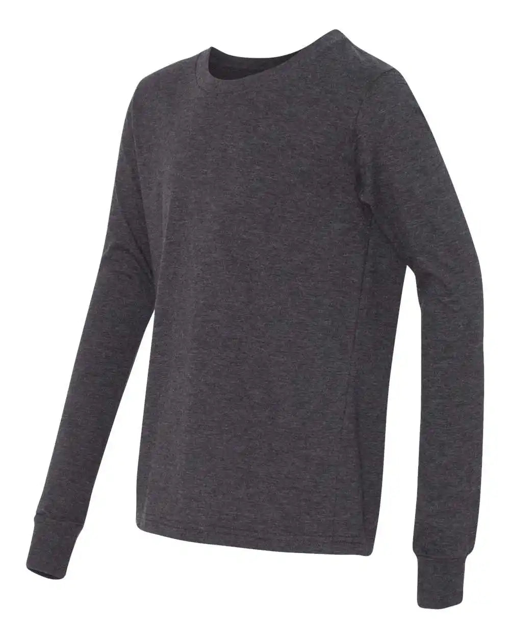 Bella + Canvas 3501ycvc Youth Heather Cvc Long Sleeve Tee - Dark Grey