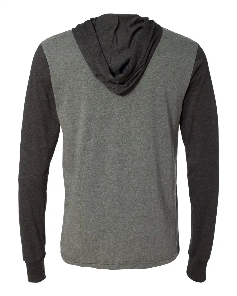 Bella + Canvas 3512 Jersey Hooded Long Sleeve Tee - Deep Heather Dark Grey - Heather/ / Xs