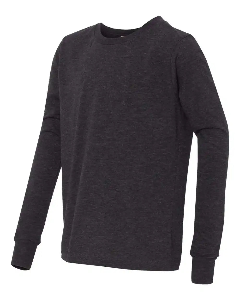 Bella + Canvas 3513y Youth Triblend Long Sleeve Tee - Charcoal Black