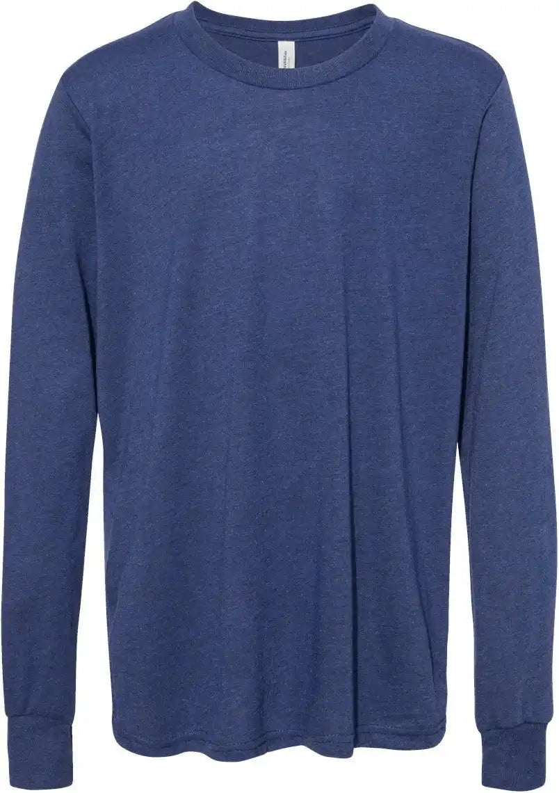 Bella + Canvas 3513y Youth Triblend Long Sleeve Tee - Navy - s