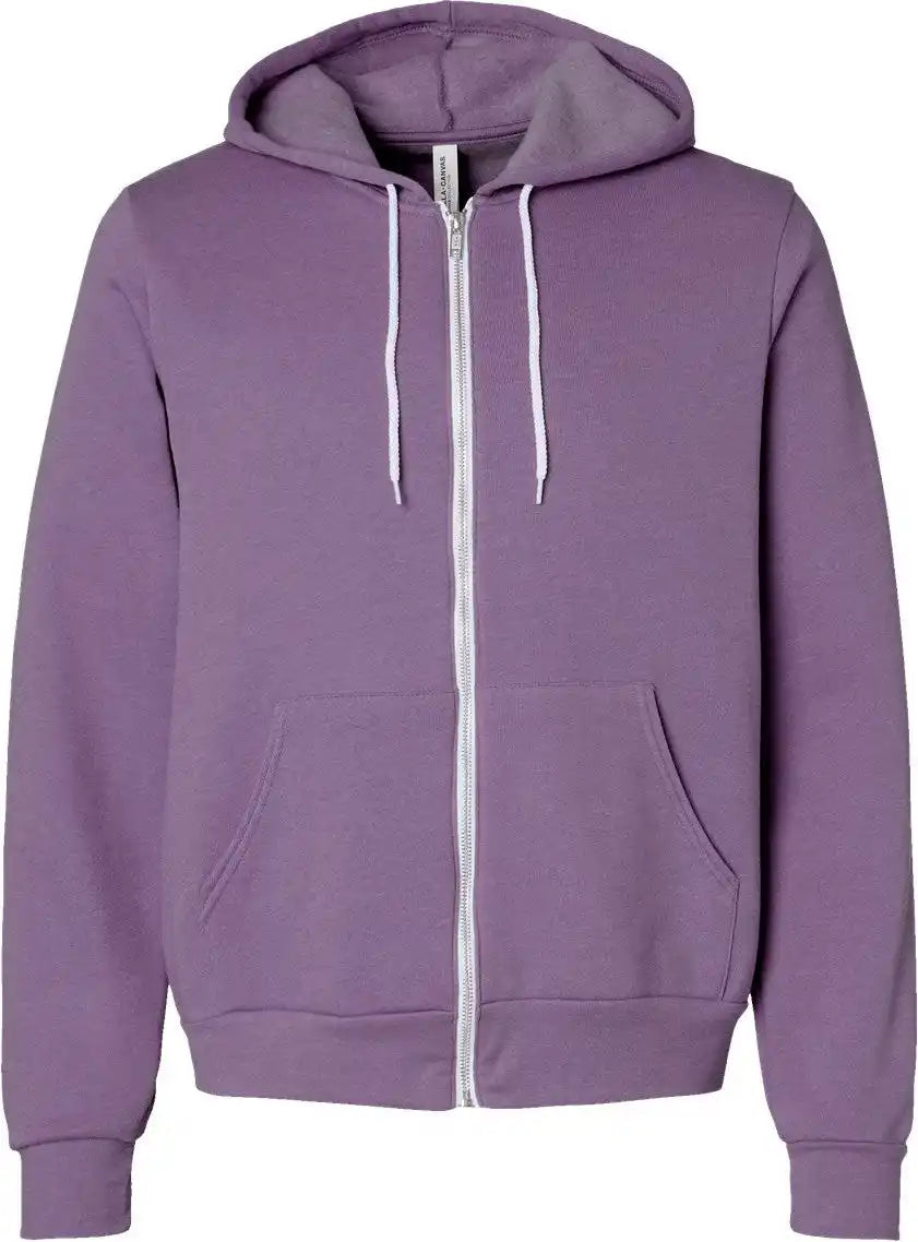 Bella + Canvas 3739 Sponge Fleece Full-zip Hoodie - Heather Team Purple - Xs