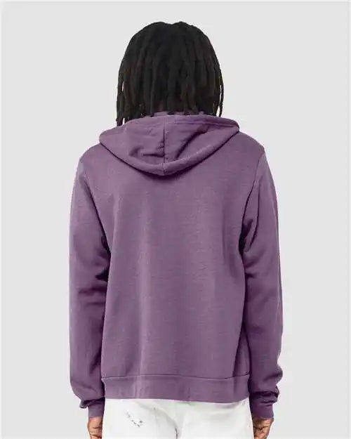 Bella + Canvas 3739 Sponge Fleece Full-zip Hoodie - Heather Team Purple