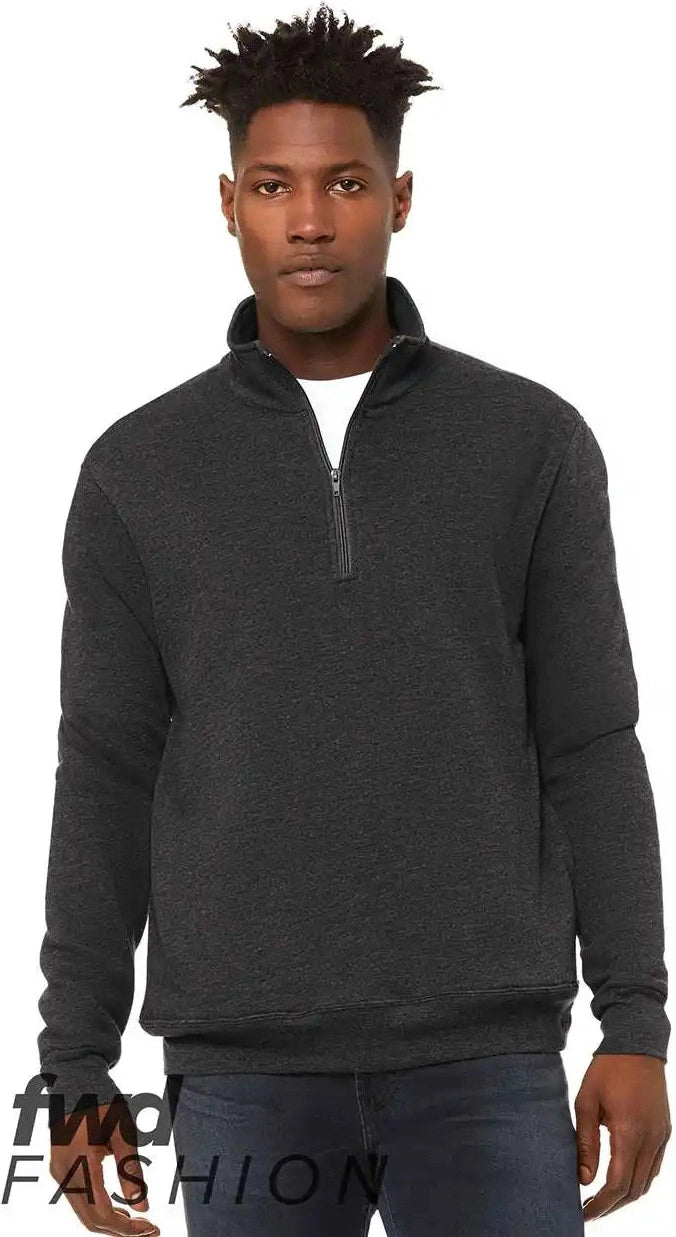 Bella + Canvas 3740c Fwd Fashion Quarter-zip Pullover Fleece - 3740 - Dark Grey Heather - m