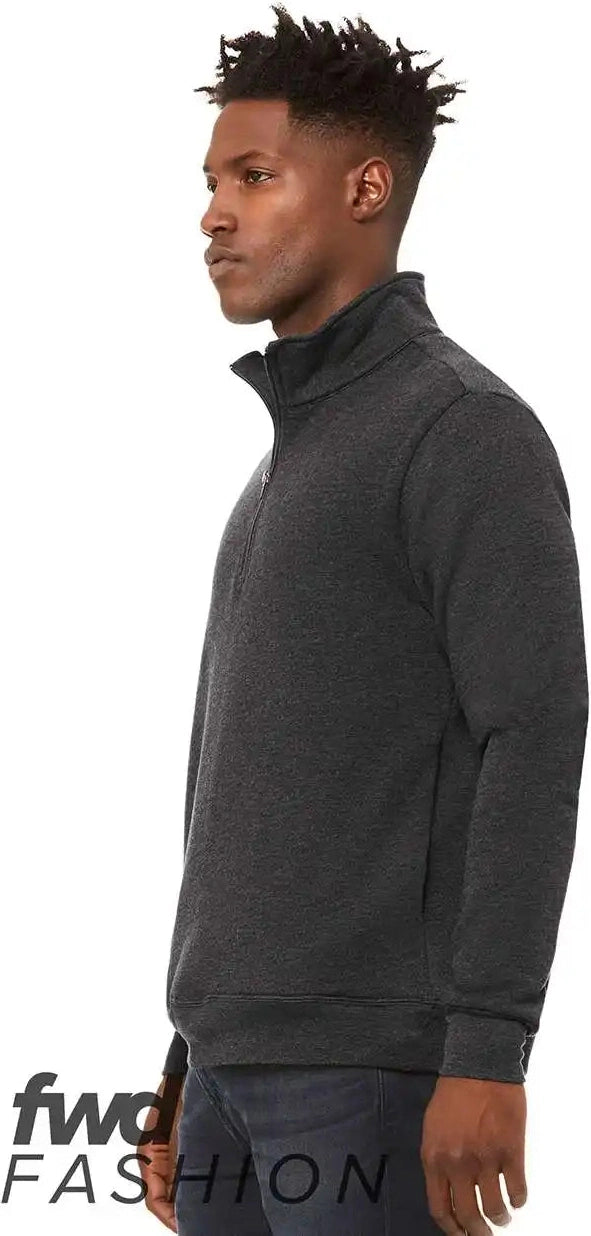 Bella + Canvas 3740c Fwd Fashion Quarter-zip Pullover Fleece - 3740 - Dark Grey Heather