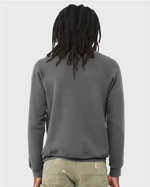 Bella + Canvas 3901 Sponge Fleece Raglan Crewneck Sweatshirt - Asphalt