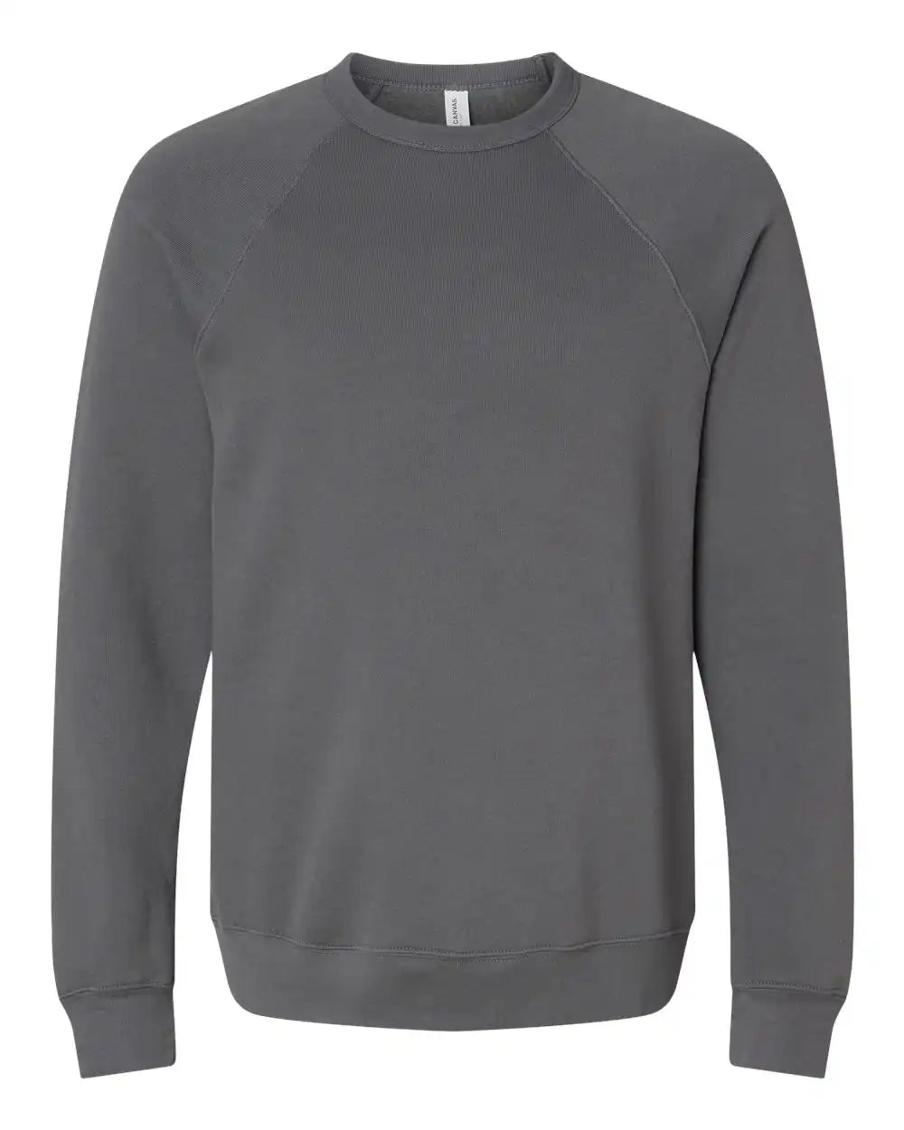 Bella + Canvas 3901 Sponge Fleece Raglan Crewneck Sweatshirt - Asphalt - Xs