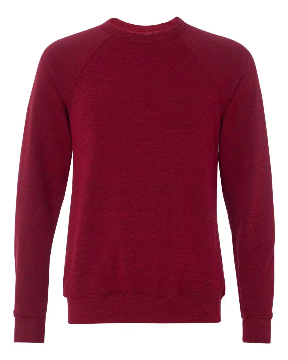 Bella + Canvas 3901 Sponge Fleece Raglan Crewneck Sweatshirt - Cardinal Triblend