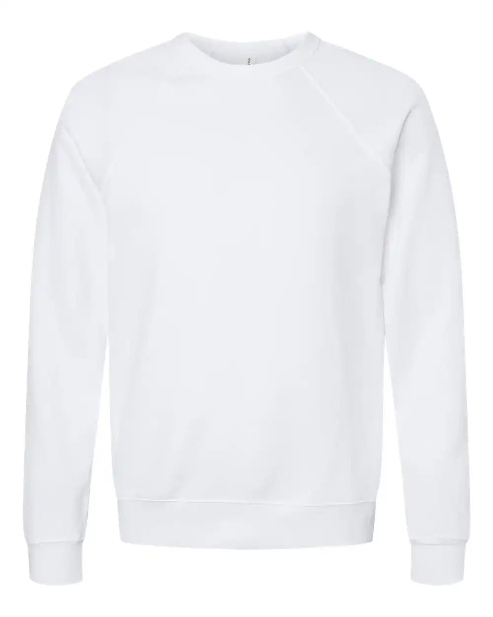 Bella + Canvas 3901 Sponge Fleece Raglan Crewneck Sweatshirt - White - Xs