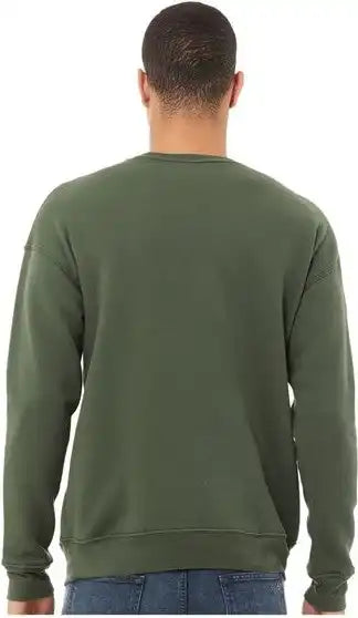 Bella + Canvas 3945 Sponge Fleece Drop Shoulder Crewneck Sweatshirt - Military Green