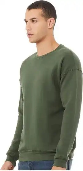 Bella + Canvas 3945 Sponge Fleece Drop Shoulder Crewneck Sweatshirt - Military Green