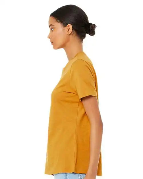 Bella + Canvas 6400cvc Women’s Relaxed Fit Heather Cvc Tee - Mustard