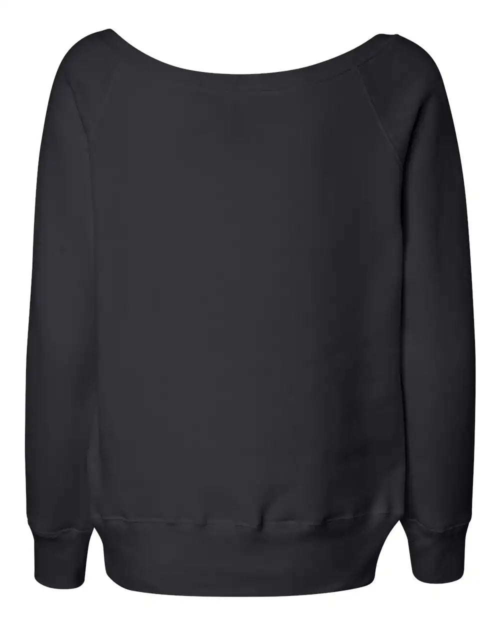 Bella + Canvas 7501 Women’s Sponge Fleece Wide Neck Sweatshirt - Solid Black Triblend