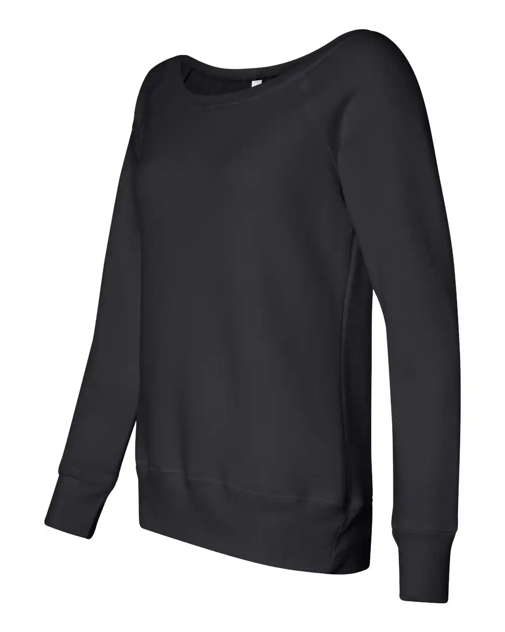 Bella + Canvas 7501 Women’s Sponge Fleece Wide Neck Sweatshirt - Solid Black Triblend - s