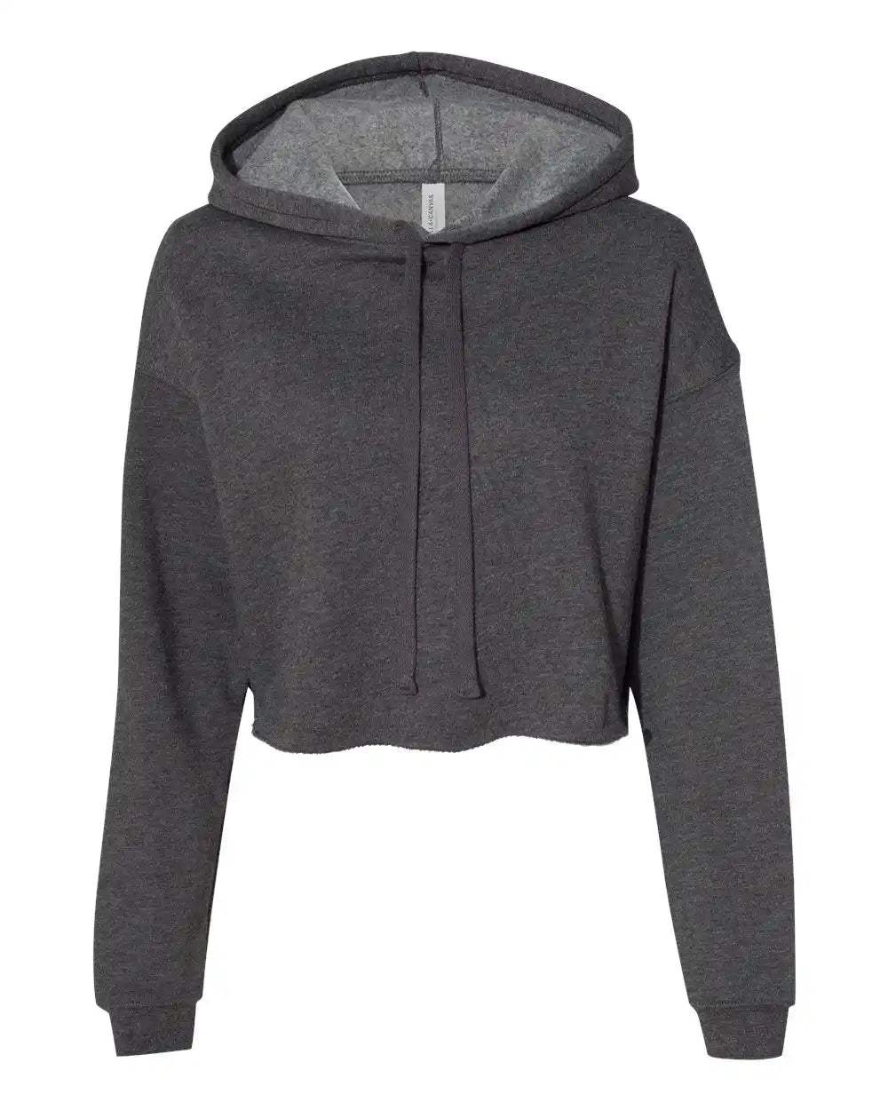Bella + Canvas 7502 Women’s Crop Fleece Hoodie - Dark Grey Heather - s