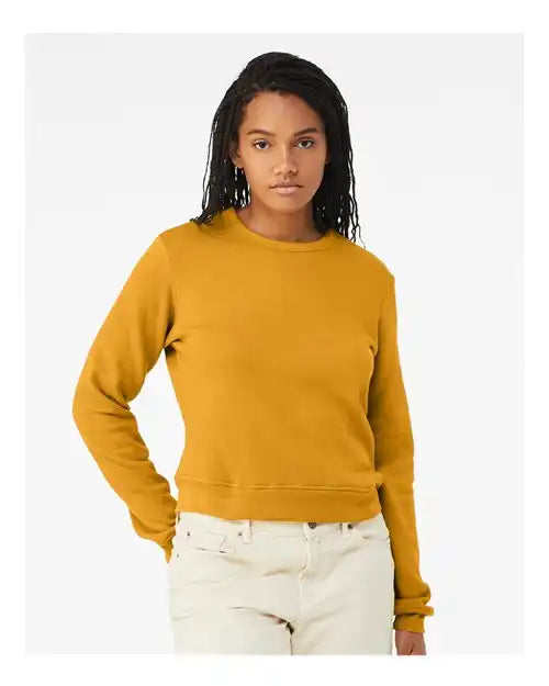 Bella + Canvas 7511 Women’s Sponge Fleece Classic Crewneck Sweatshirt - Heather Mustard