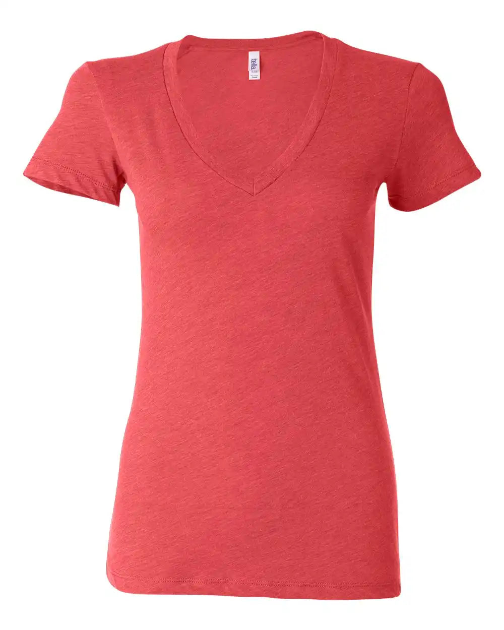 Bella + Canvas 8435 Women’s Triblend Deep V-neck Tee - Red - 2xl