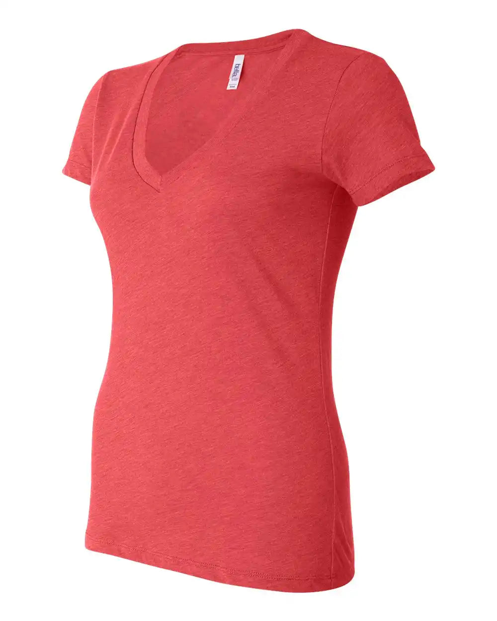 Bella + Canvas 8435 Women’s Triblend Deep V-neck Tee - Red - 2xl