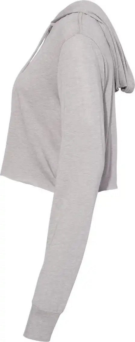 Bella + Canvas 8512 Women’s Triblend Crop Long Sleeve Hoodie - Athletic Grey